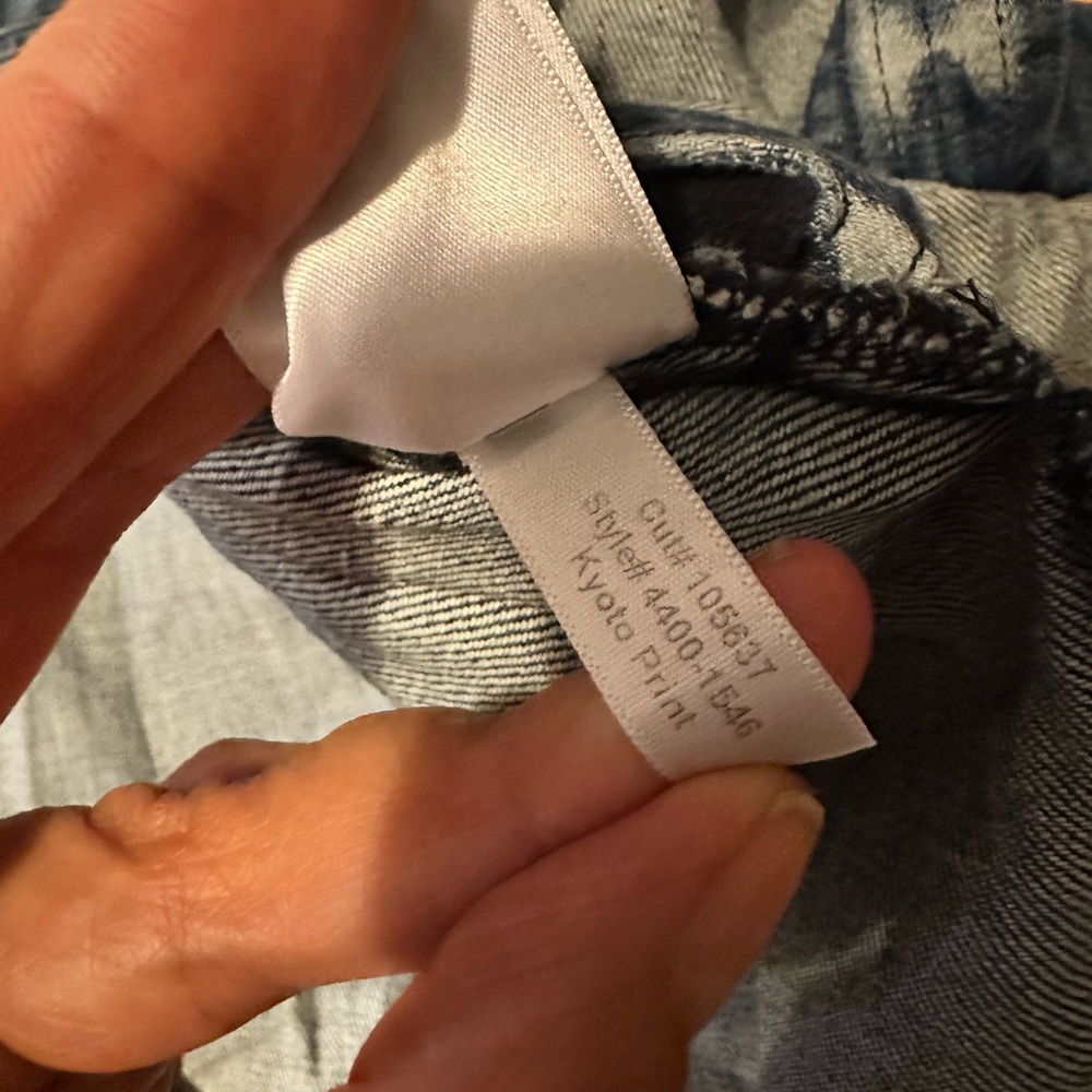 Current/Elliott Indigo Patterned Denim Kimono Jac… - image 6